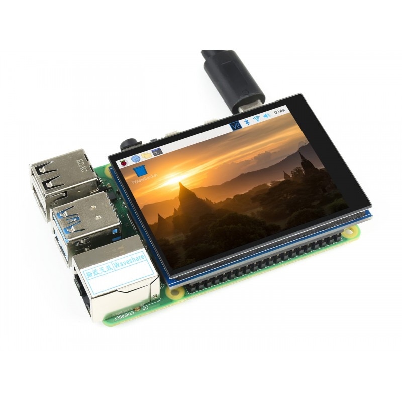 هت نمایشگر 2.8 اینچ رزبری IPS با رابط DPI تاچ خازنی Waveshare